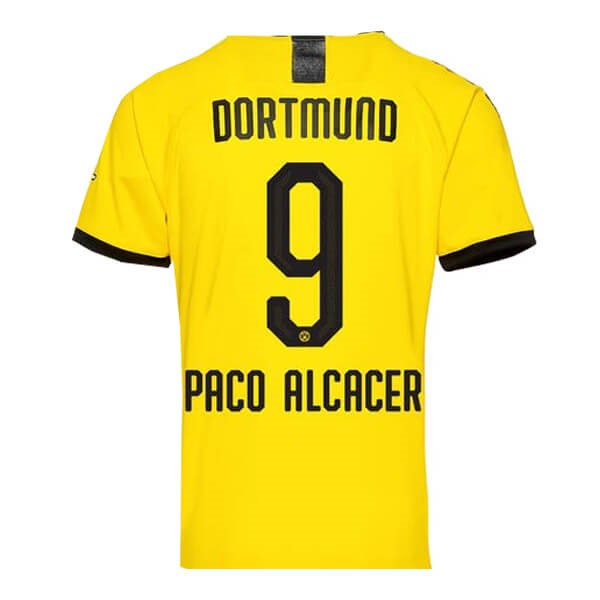 Tailandia Camiseta Borussia Dortmund NO.9 Paco Alcacer Replica Primera Ropa 2019/20 Amarillo